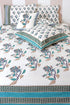 20s Cotton Cushion Cover in Block Print with Piping